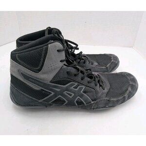 ASICS Snapdown Wrestling Shoes Mens 10.5 Black High Top Lace Up J703Y
